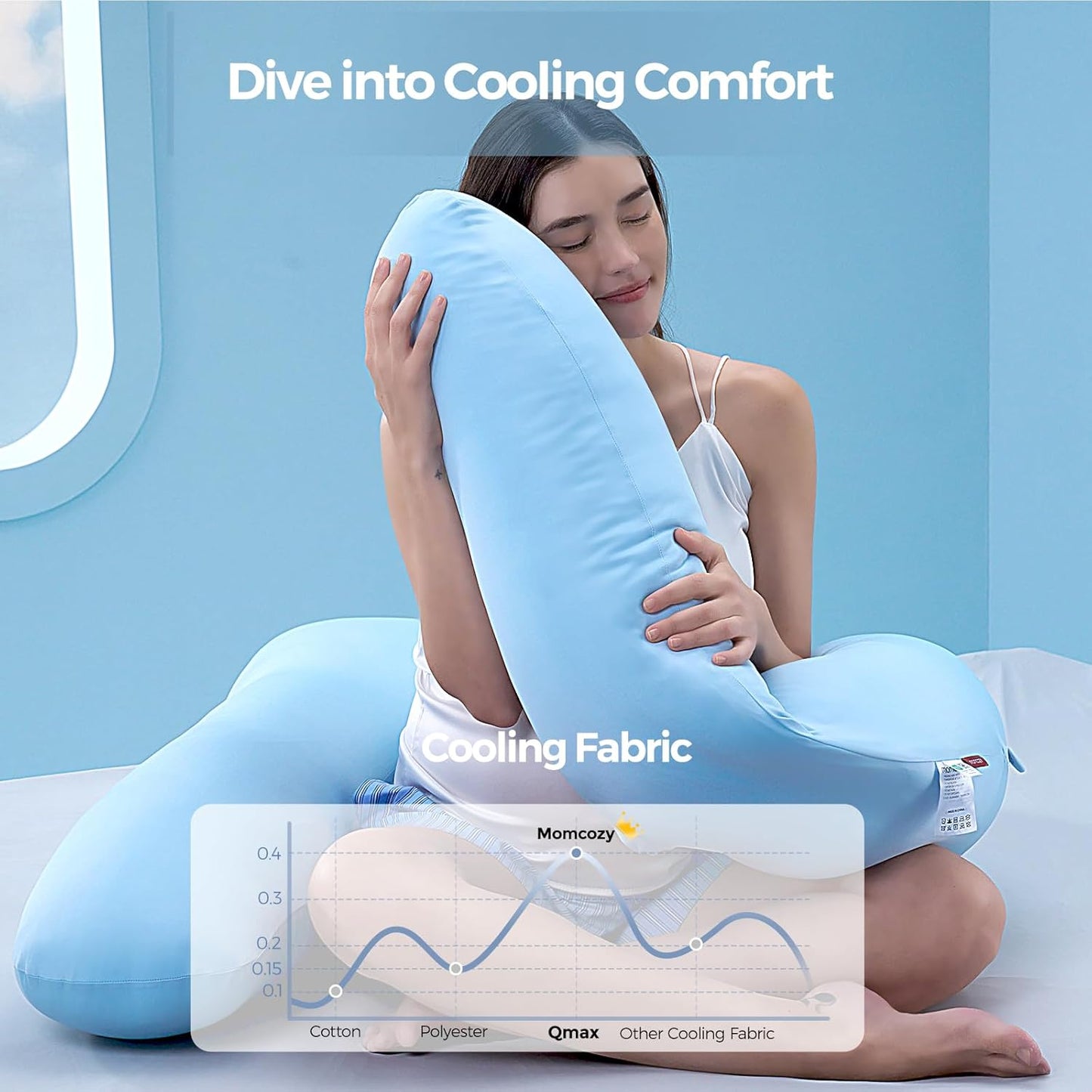 MOMCOZY U SHAPED COOLING FABRIC PREGNANCY PILLOW