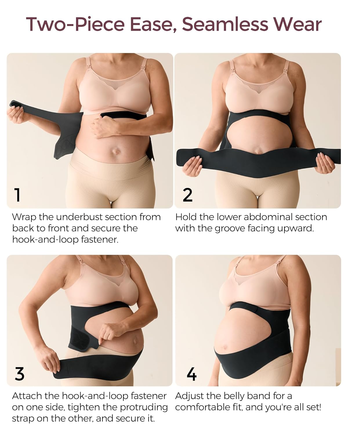 Momcozy Ergonest Maternity Belly Band (Skin/Black)