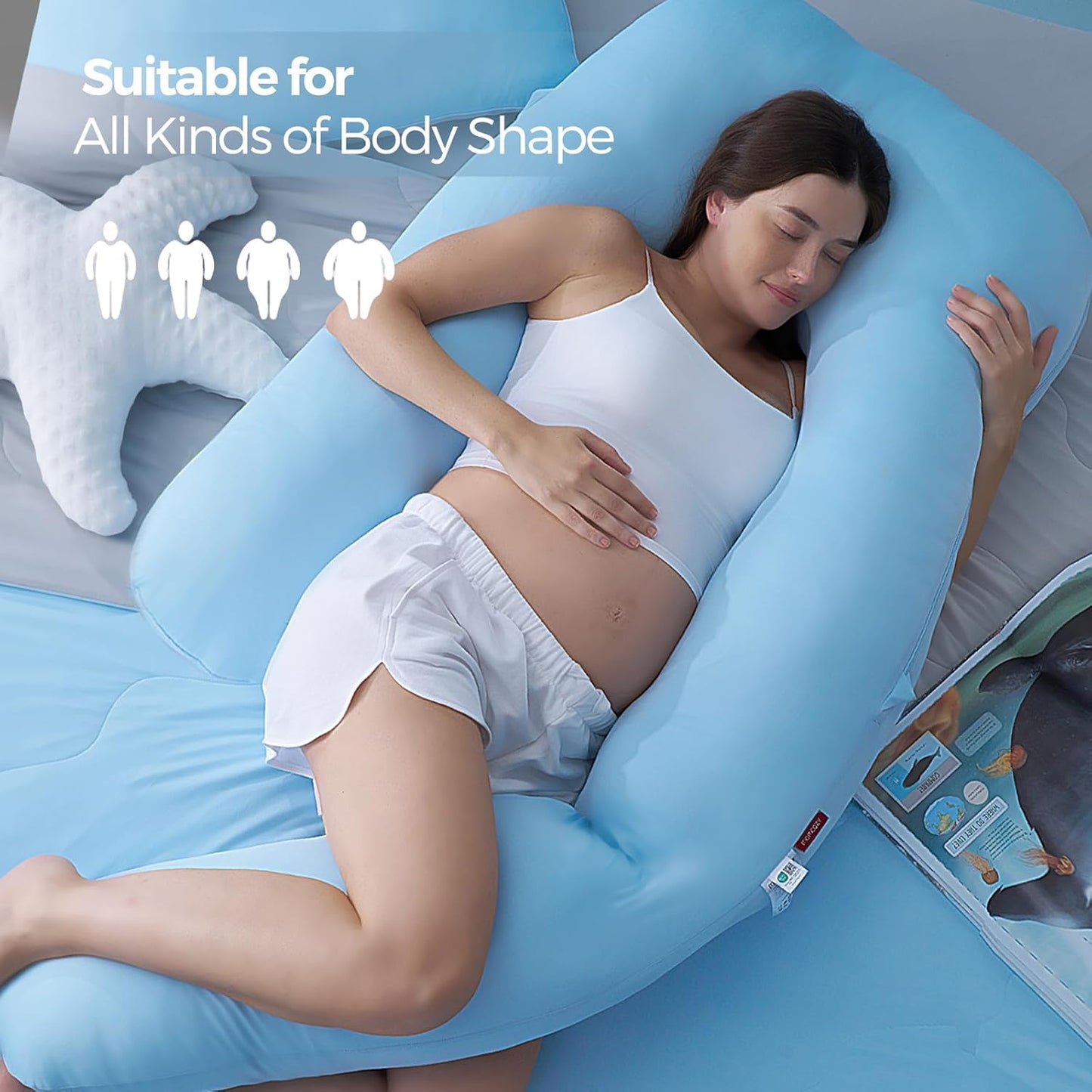 MOMCOZY U SHAPED COOLING FABRIC PREGNANCY PILLOW