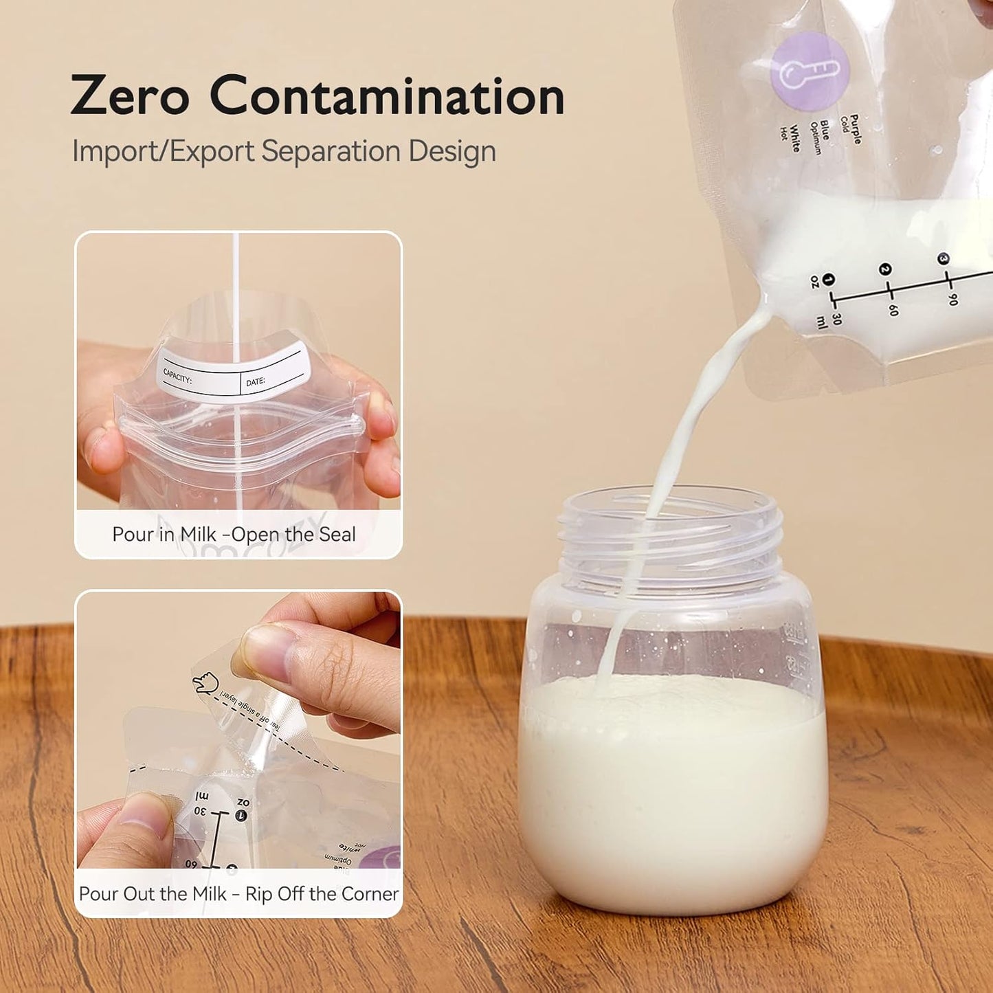 Momcozy Sensing Temperature Breastmilk Storage Bags (6oz/180ml)