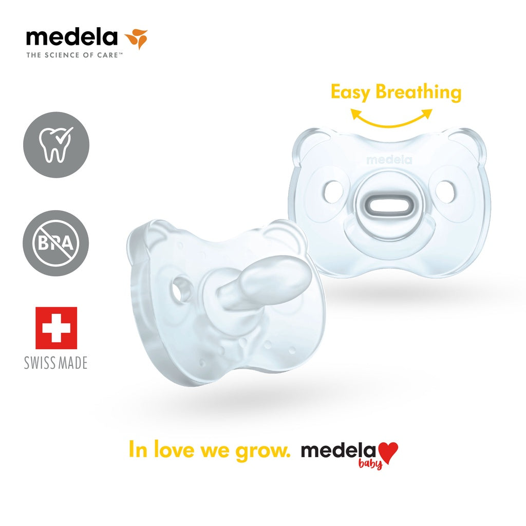 Medela Baby Soft Silicone Duo Pacifier | [ 0-6 Months, 6-18 Months ] [ 2Pcs / Pack ]
