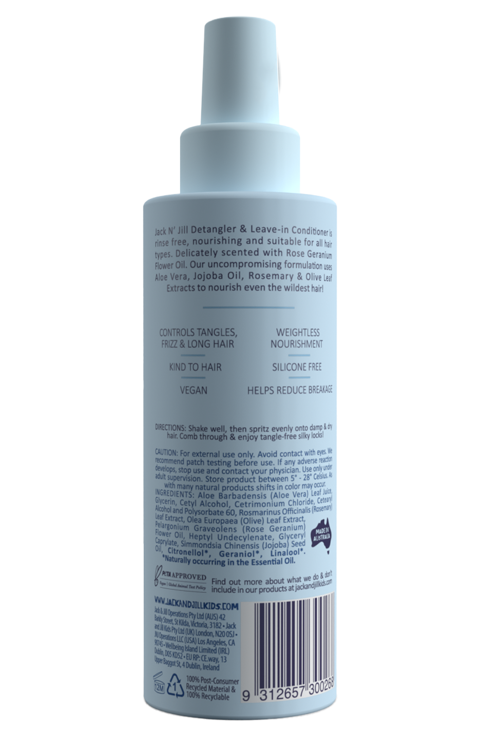 Jack N' Jill Detangler & Leave-in Conditioner - Natural 200mL