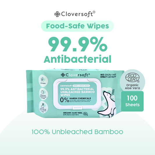 Cloversoft Plant-Based Unbleached Bamboo 99.9% Antibacterial Organic Wet Wipes