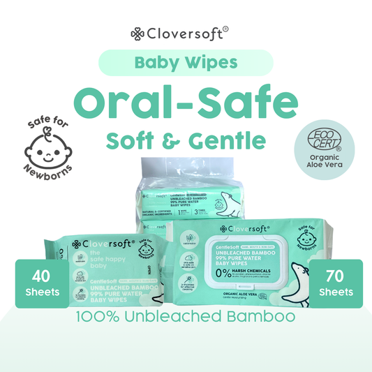 Cloversoft Unbleached Bamboo Organic Pure Water Baby Wipes