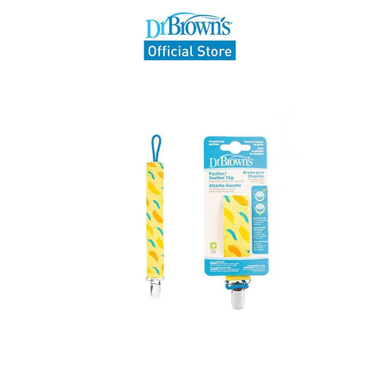 Dr. Brown's Baby Toddler Pacifier Clip, Multicolor Feather/Multicolor Elephant/Multicolor Chevron, 1 Piece