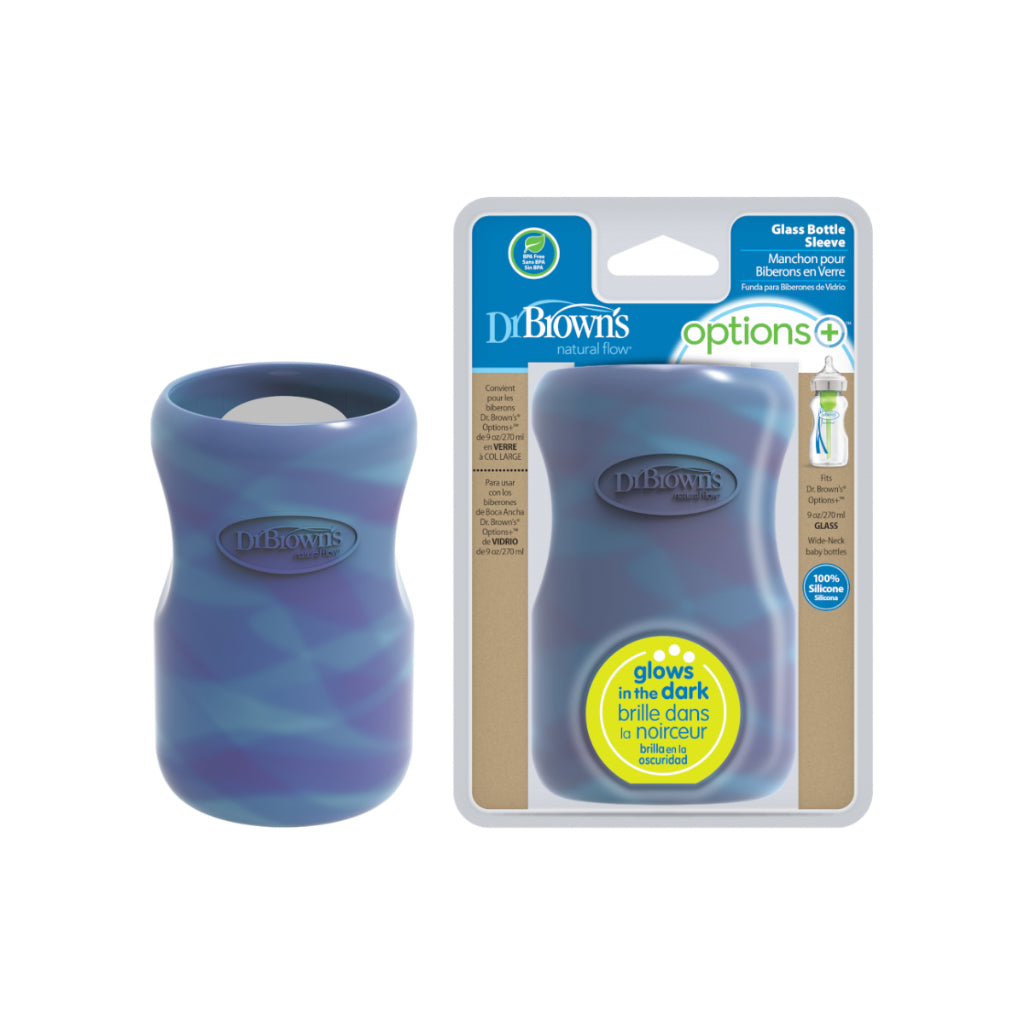 Dr. Brown’s Options+ Glass 9oz Wide Neck Bottle Sleeve, Glow in the dark, 1 Piece