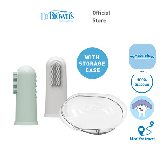 Dr Brown's Super Soft Silicon Finger Toothbrush with Case for Toddlers
