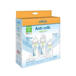 Dr. Brown's Anti-Colic Options+ PP Wide Neck Baby Feeding Bottle Starter Kit