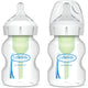 Dr. Brown's Anti-Colic Newborn Options+ PP Wide Neck 5oz/150ml Bottle, White/Pink, 2 Bottles, Level 1 Teat