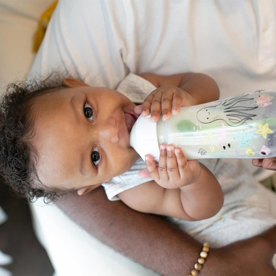 Dr. Brown's Anti-Colic Options+ PP Wide Neck 9oz/270ml Bottle, Multi Dino/Ocean Whale, 1 Bottle, Level 1 Teat