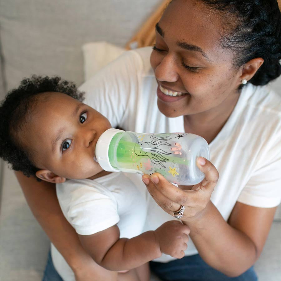 Dr. Brown's Anti-Colic Options+ PP Wide Neck 9oz/270ml Bottle, Multi Dino/Ocean Whale, 1 Bottle, Level 1 Teat
