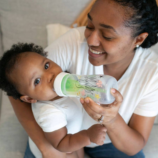 Dr. Brown's Anti-Colic Options+ PP Wide Neck 9oz/270ml Bottle, Multi Dino/Ocean Whale, 1 Bottle, Level 1 Teat