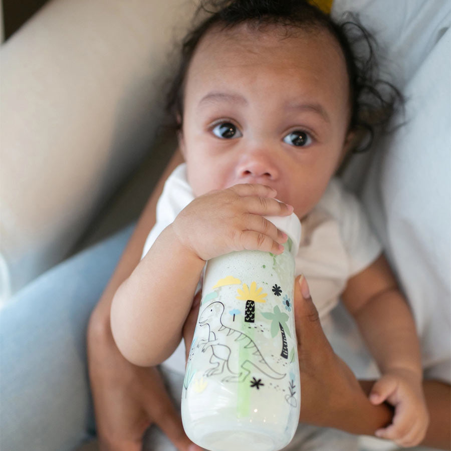 Dr. Brown's Anti-Colic Options+ PP Wide Neck 9oz/270ml Bottle, Multi Dino/Ocean Whale, 1 Bottle, Level 1 Teat