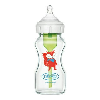 Dr. Brown's Anti-Colic Options+ Glass Wide Neck 9oz/270ml Bottle, 1 Bottle, Level 3 Teat