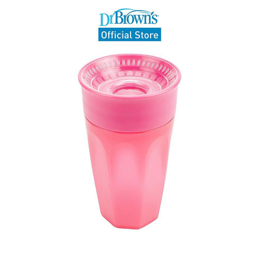Dr. Brown's Cheers 360™ Baby Toddler Feeding Cup, 10oz/300ml, Pink/Blue, 1 Pack