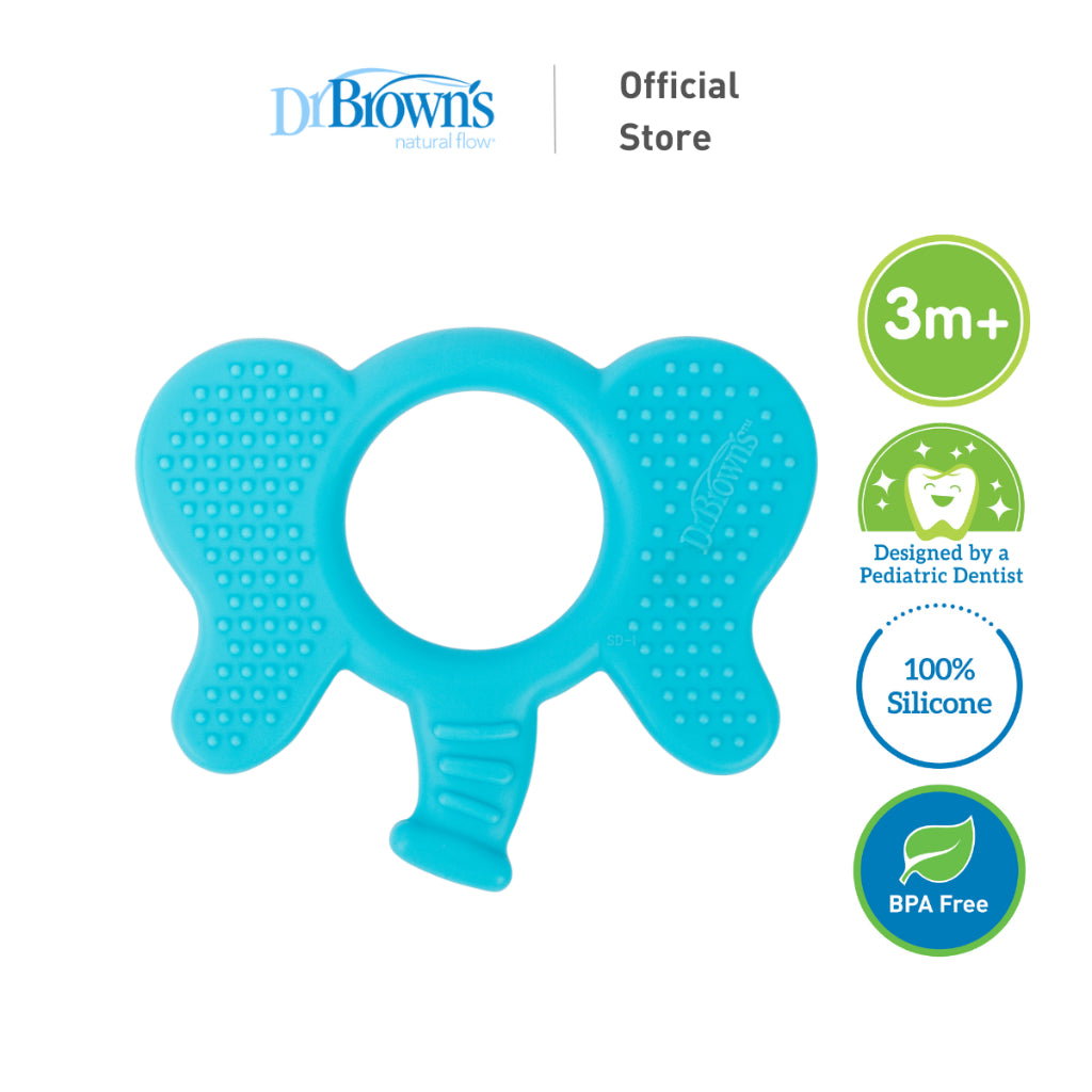 Dr. Brown's Flexees Friends Elephant Baby Toddler Teether, Blue