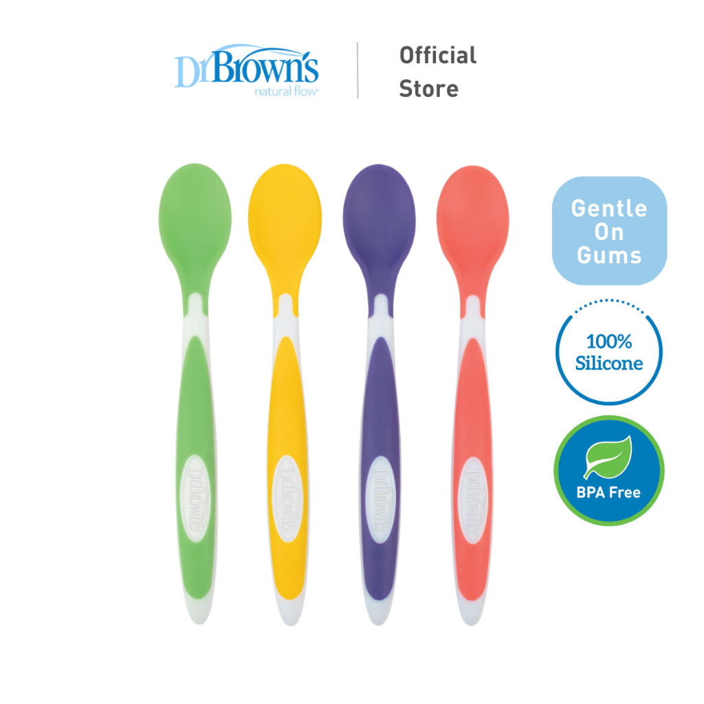 Dr Brown's Soft-Tip Baby Toddler Feeding Spoon - (4-pieces)