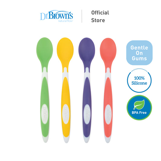 Dr Brown's Soft-Tip Baby Toddler Feeding Spoon - (4-pieces)