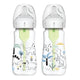 Dr. Brown's Anti-Colic Options+ PP Wide Neck 9oz/270ml Bottle, Multi Dino/Ocean Whale, 2 Bottles, Level 1 Teat