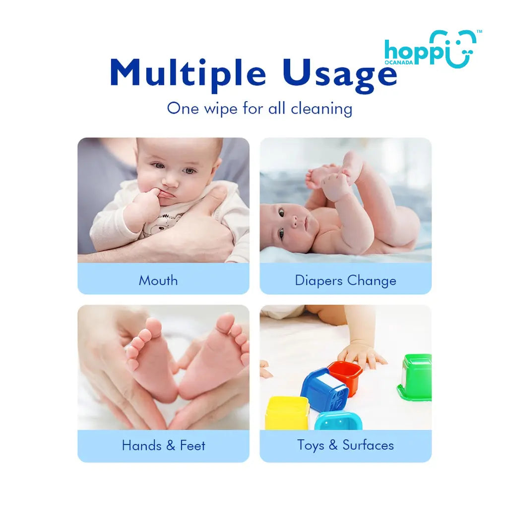 Hoppi Baby Wet Wipes Mini, 8 Pack