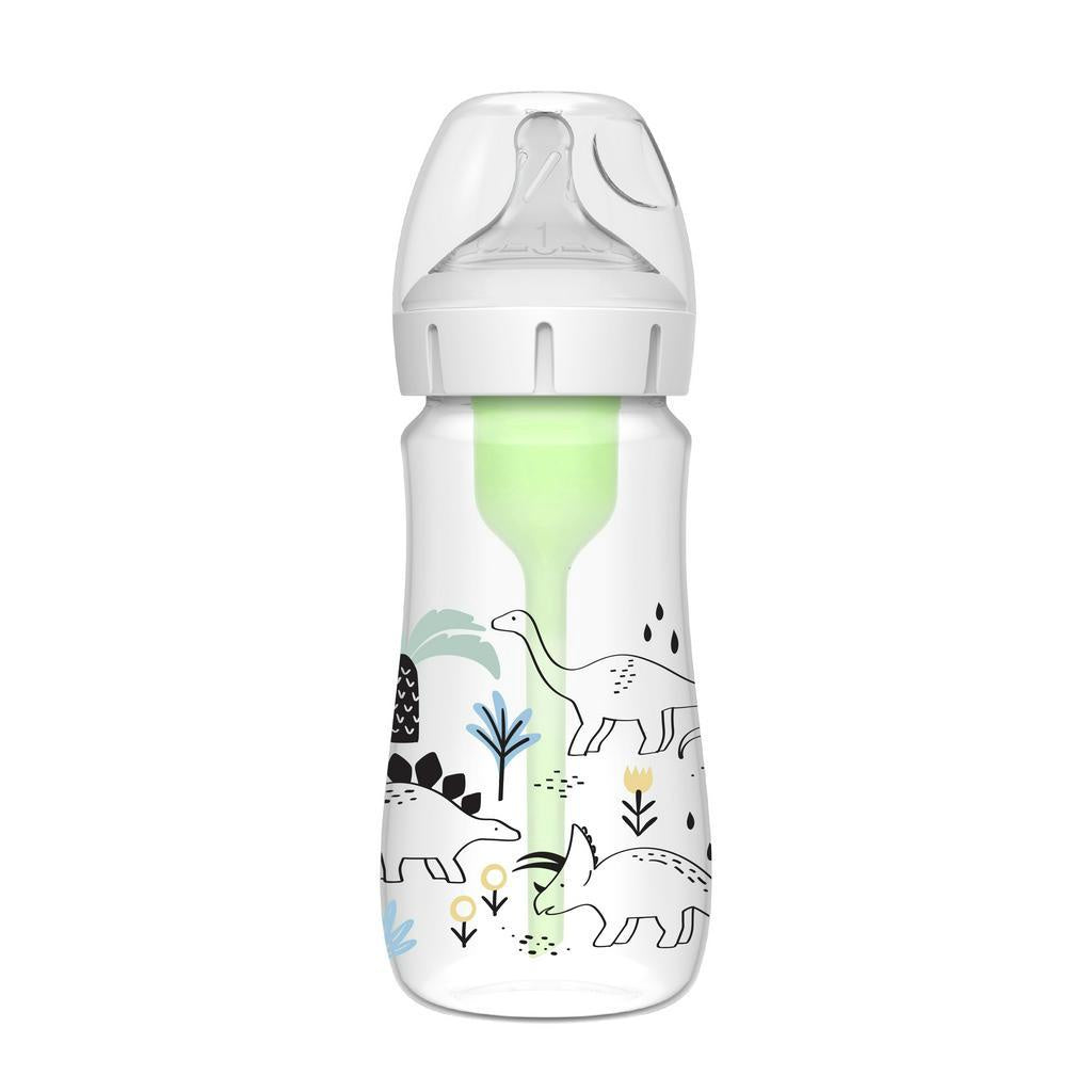 Dr. Brown's Anti-Colic Options+ PP Wide Neck 9oz/270ml Bottle, Multi Dino/Ocean Whale, 1 Bottle, Level 1 Teat