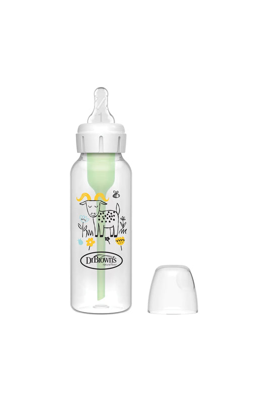 Dr. Brown’s Anti-Colic Options+ PP Narrow Neck 8oz/250ml Bottle, Goat, 1 Bottle, Level 1 Teat