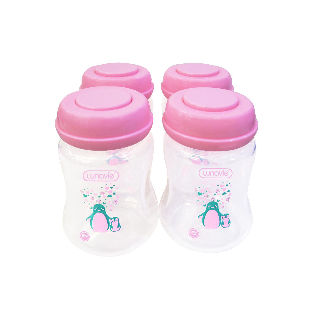 Lunavie Wide Neck Breastmilk Storage Bottles (6Oz X 4 Bottles)