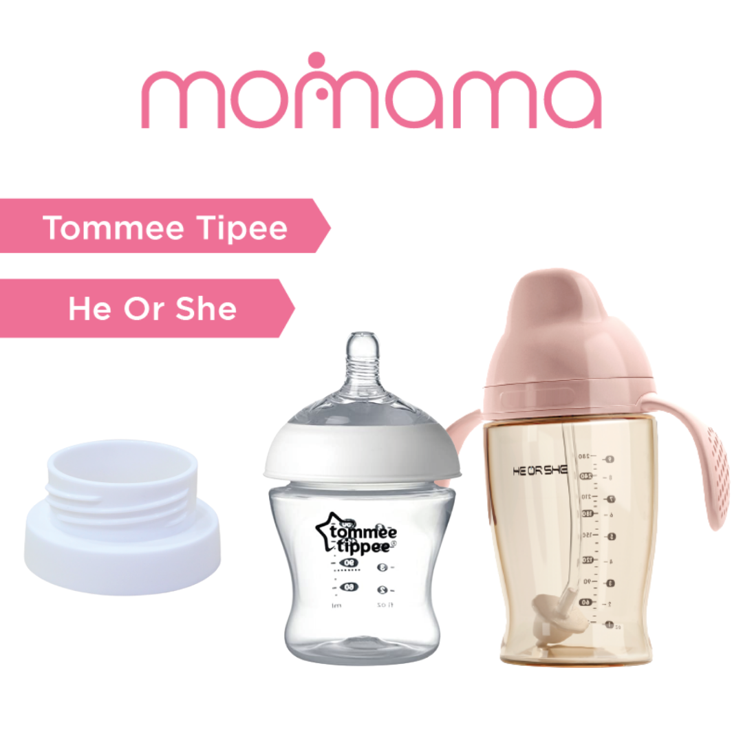 Momama Mm0003 Ultra Wide Neck Bottle Adapter “ Tommee Tipee Bottle Cap, He Or She & Pureen