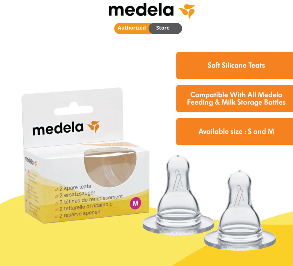 Medela Spare Teat - Size S/Size M (2 Pcs/Box)