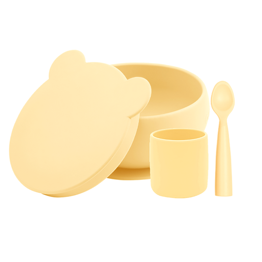 Minikoioi Blw Set I Silicone Feeding Set ( Bowl With Lid , Cup & Spoon )