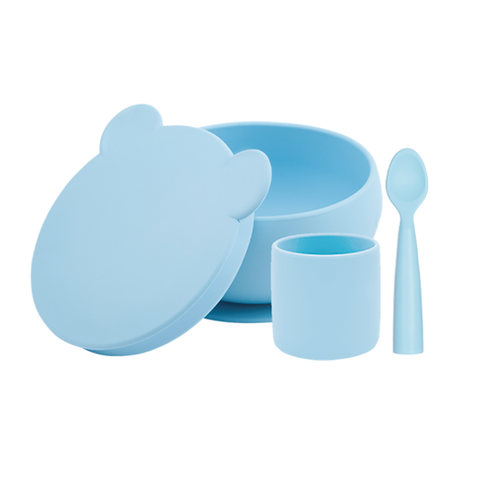 Minikoioi Blw Set I Silicone Feeding Set ( Bowl With Lid , Cup & Spoon )