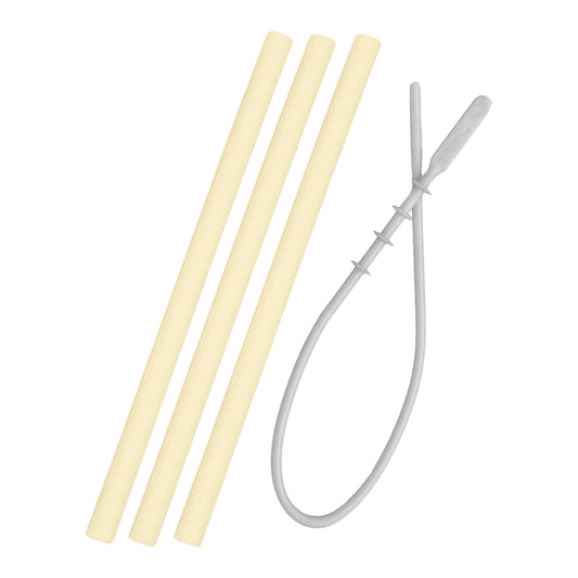 Minikoioi Silicone Straws 3 Pcs And Cleaning Brush