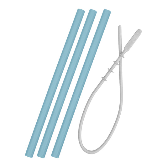 Minikoioi Silicone Straws 3 Pcs And Cleaning Brush