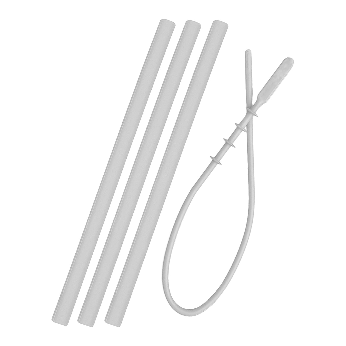 Minikoioi Silicone Straws 3 Pcs And Cleaning Brush