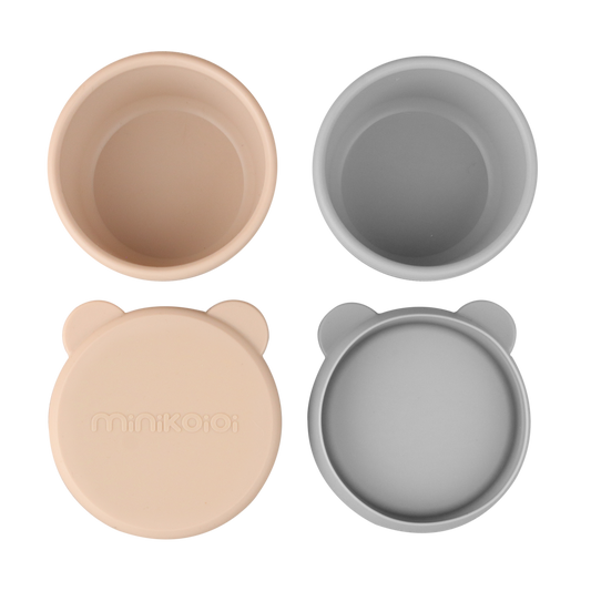 Minikoioi Mini Bites Silicone Mini Bowl With Lid 2 Pcs