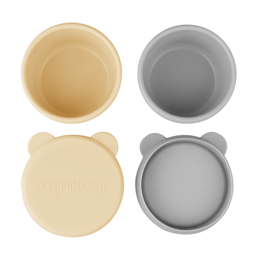 Minikoioi Mini Bites Silicone Mini Bowl With Lid 2 Pcs