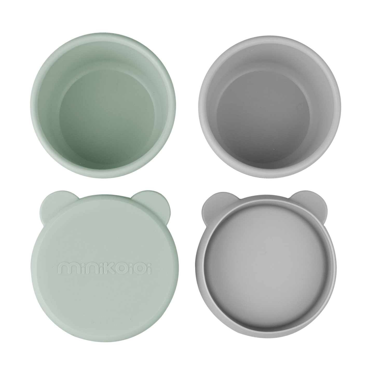 Minikoioi Mini Bites Silicone Mini Bowl With Lid 2 Pcs