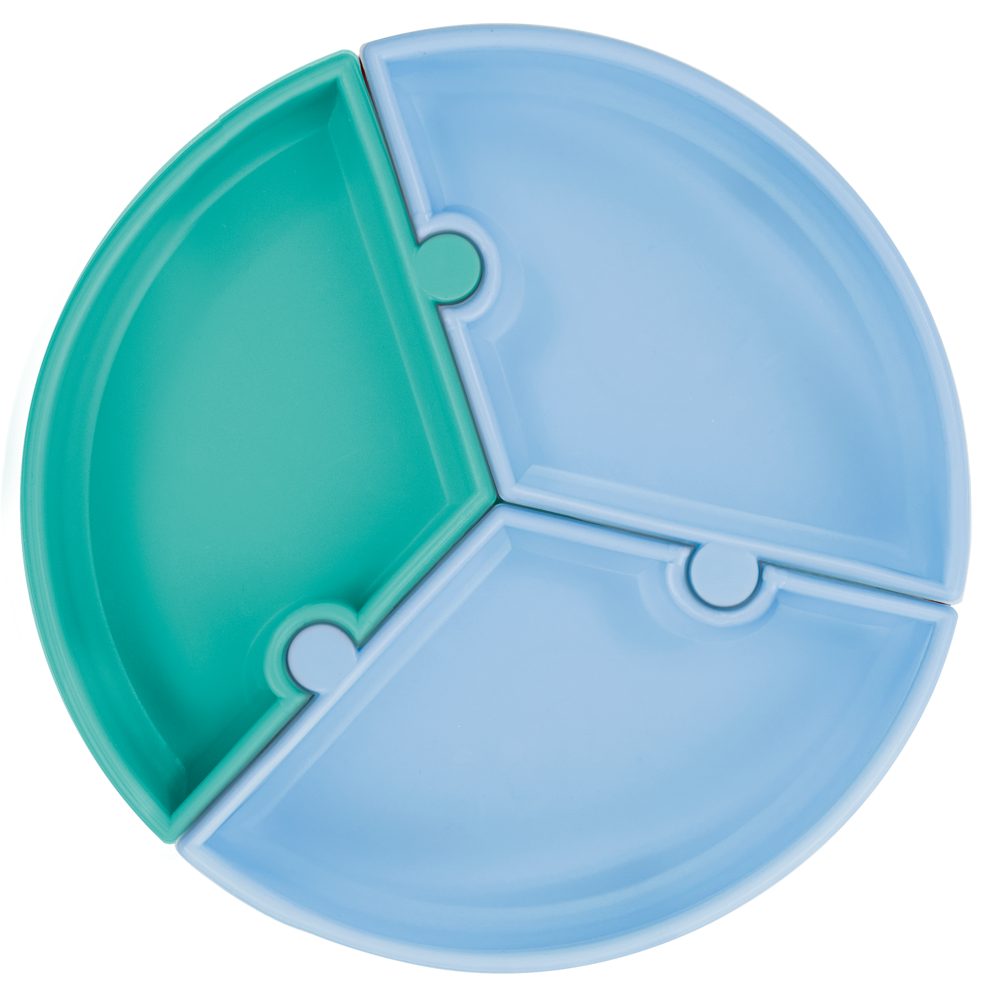 Minikoioi Puzzle 3-Section Plate With Suction Base