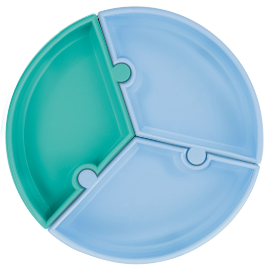 Minikoioi Puzzle 3-Section Plate With Suction Base
