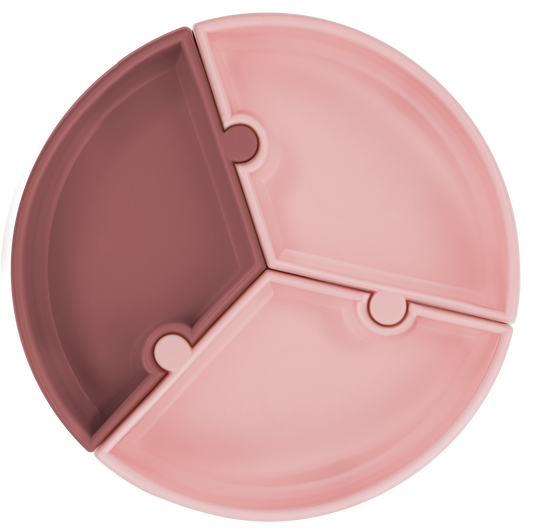 Minikoioi Puzzle 3-Section Plate With Suction Base