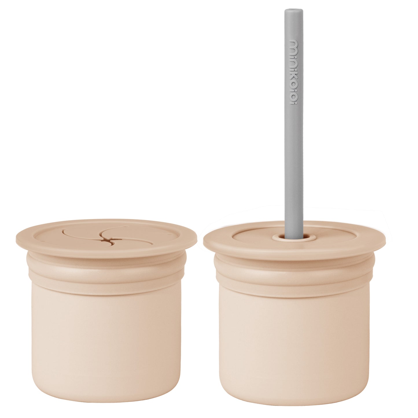 Minikoioi Sip + Snack Silicone Snack Cup With 2 Lids