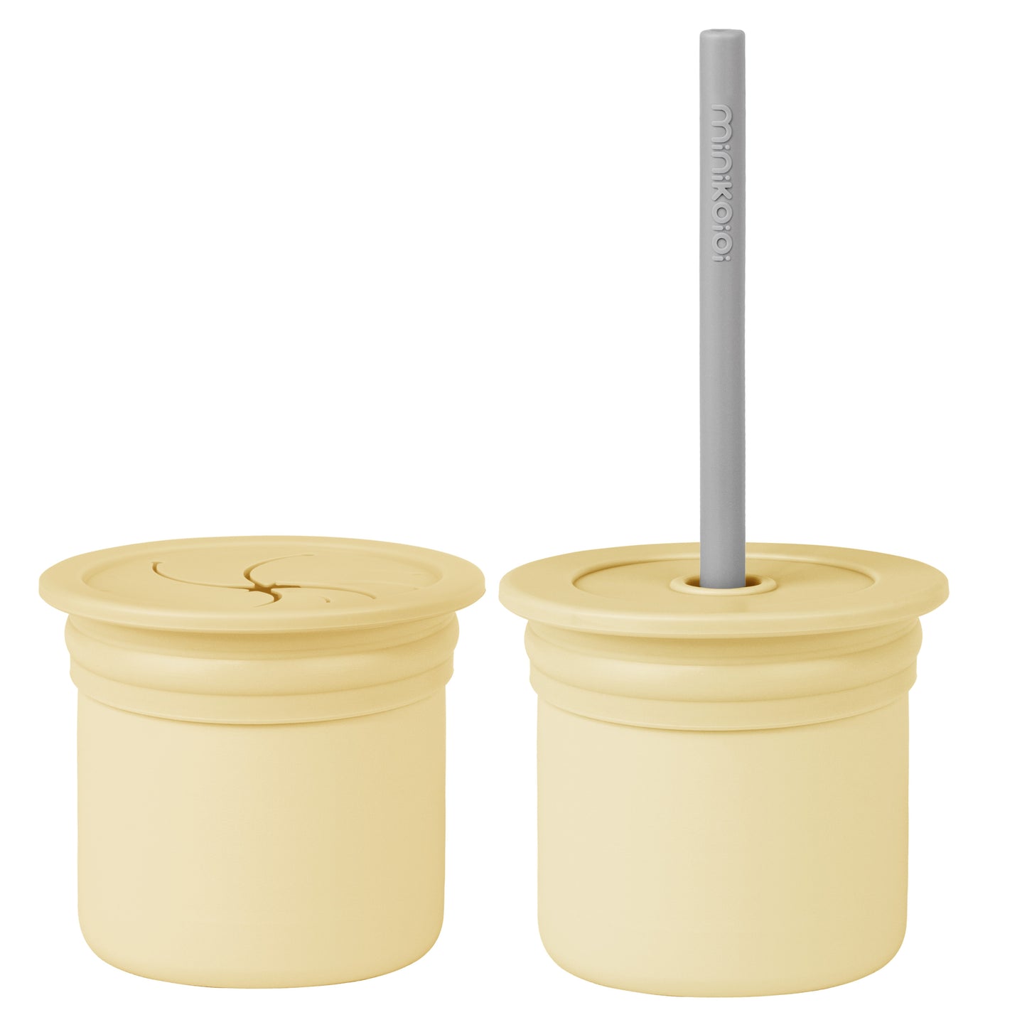 Minikoioi Sip + Snack Silicone Snack Cup With 2 Lids