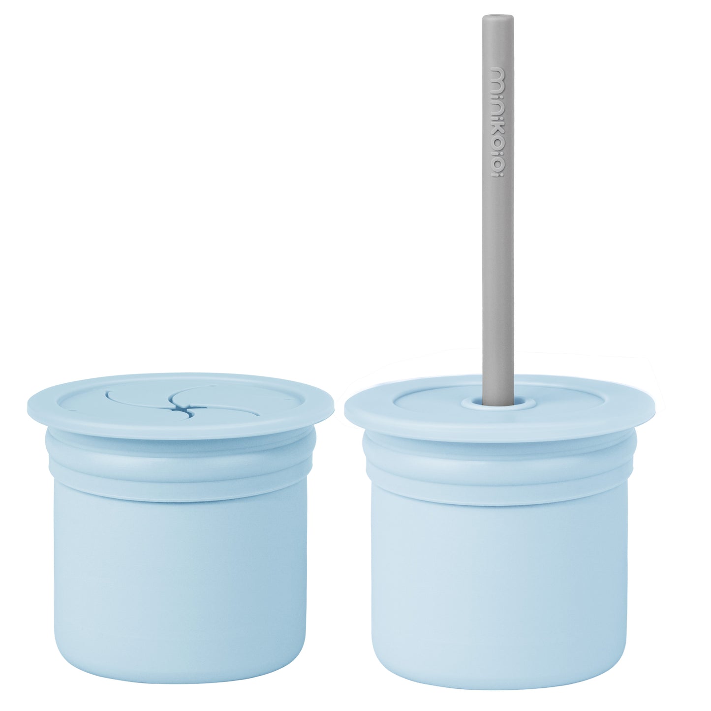 Minikoioi Sip + Snack Silicone Snack Cup With 2 Lids