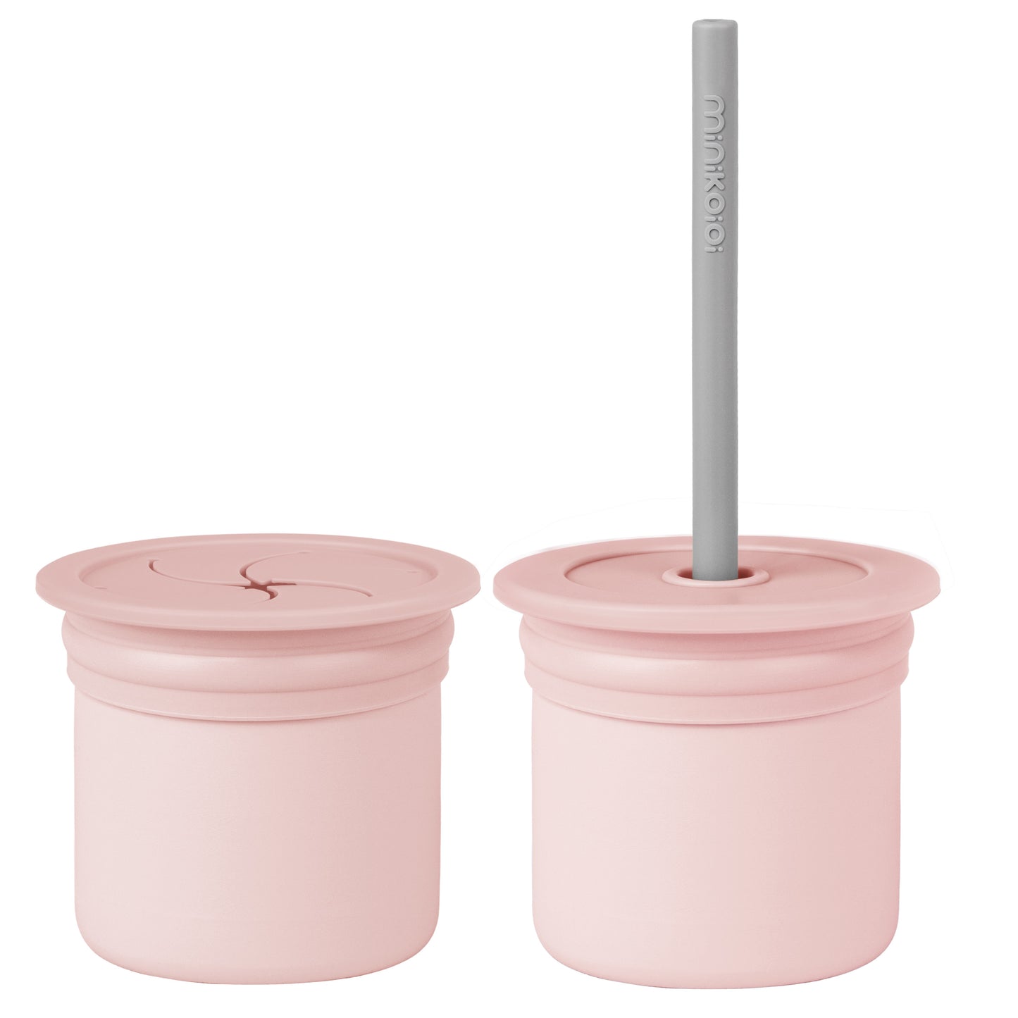 Minikoioi Sip + Snack Silicone Snack Cup With 2 Lids