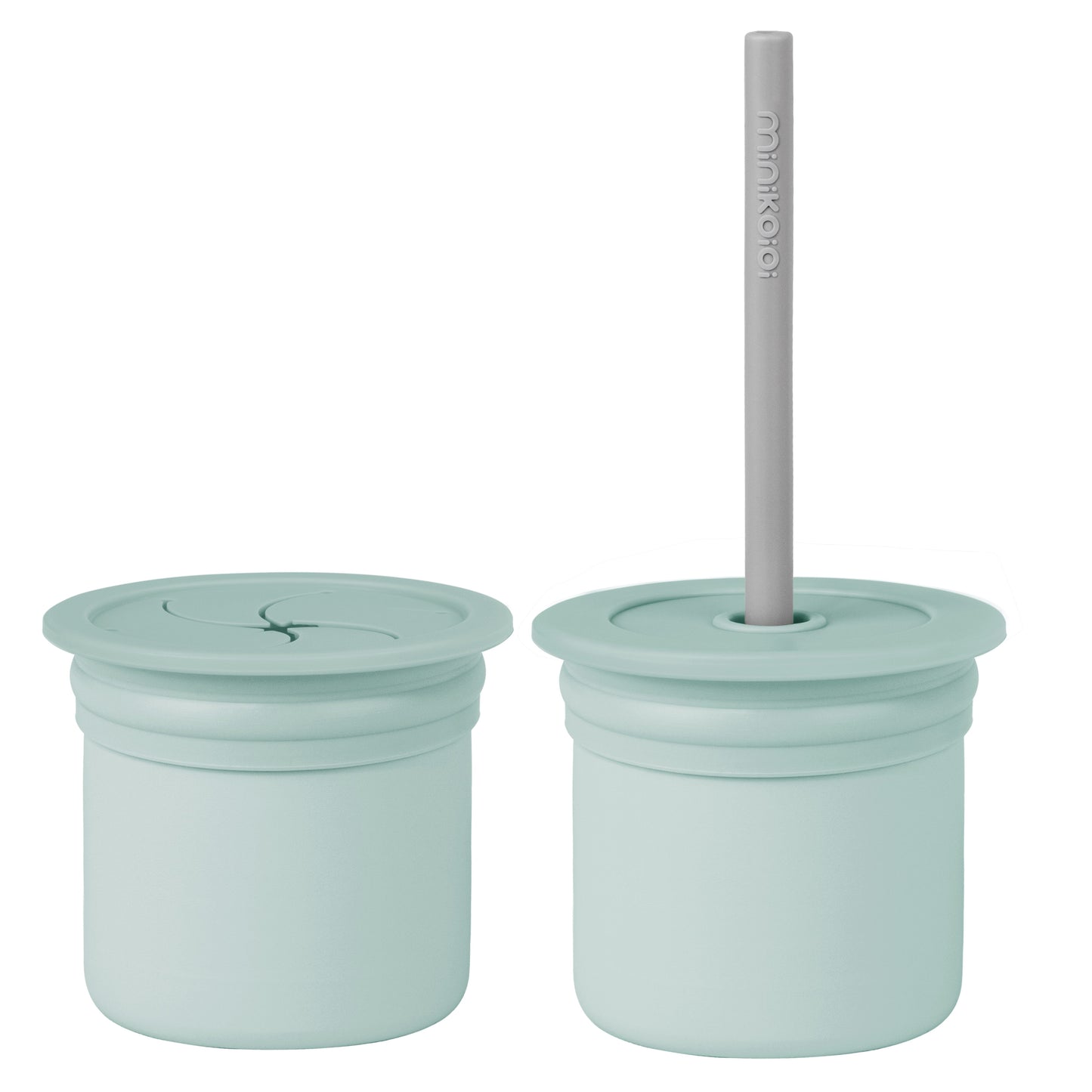 Minikoioi Sip + Snack Silicone Snack Cup With 2 Lids