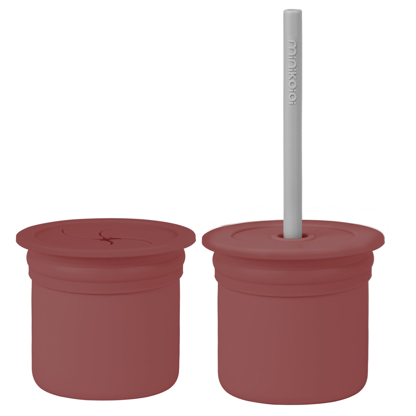 Minikoioi Sip + Snack Silicone Snack Cup With 2 Lids