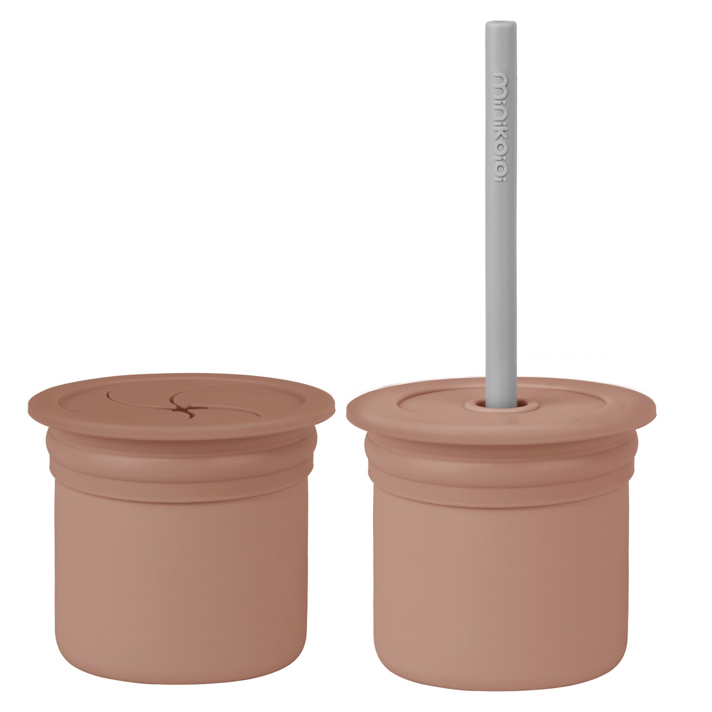 Minikoioi Sip + Snack Silicone Snack Cup With 2 Lids