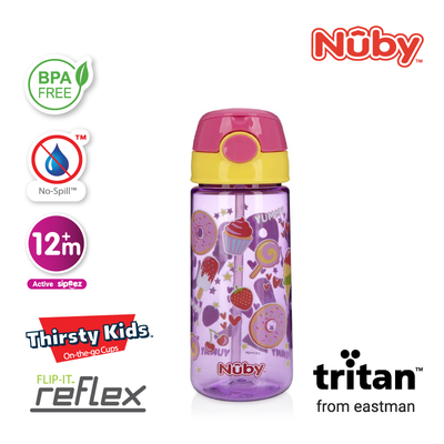 Nuby 18Oz/532Ml Printed Tritan Flip-It Active Cup