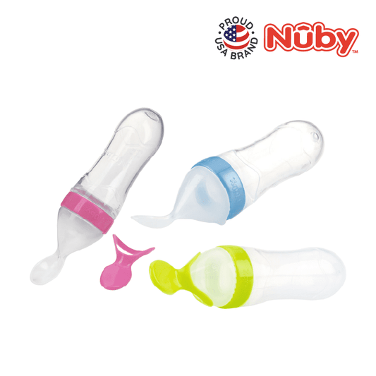 Nuby Garden Fresh Silicone Squeeze Feeder With 2 Spoons 1 Slow Flow And 1 Fast Flow With Pp Covers