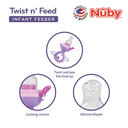 Nuby Twist Squeeze Feeder With Silicone Nipple And Hygienic Cover